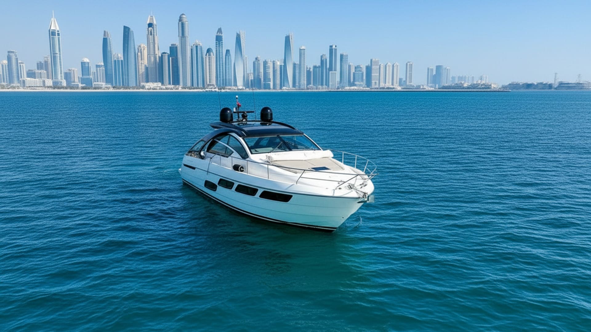 Spacious deck and seating on Grand Empress 52 ft yacht