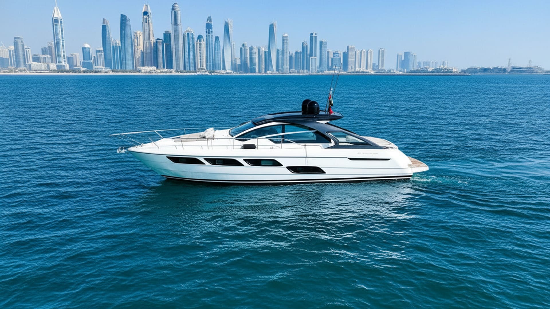 Grand Empress 52 ft luxury yacht cruising Dubai Marina