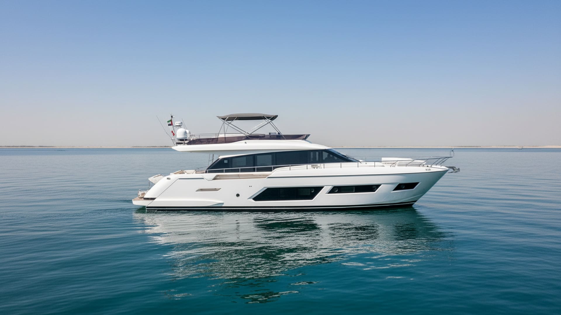 Stunning Sapphire Lady 67 ft exterior, premium yacht rental Dubai